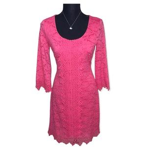 Alfani pink lace midi dress
